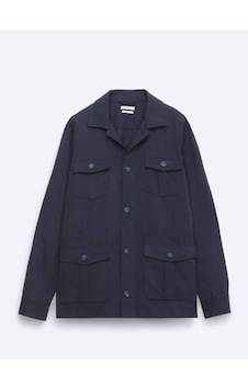 Kip Lacivert Oversize Fit Dokuma Pamuk Karışımlı Overshırt Lacivert Kip Lacivert Oversize Fit Dokuma Pamuk Karışımlı Overshırt Lacivert