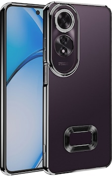 Oppo A60 Kılıf Kamera Korumalı Logo Gösteren Zore Omega Kapak Siyah