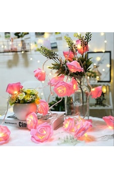 Yapay Gül Tasarımlı Dekoratif Led Işık Gül Detaylı Led Işık Pilli 20 Gül 5131 Düz Yapay Gül Tasarımlı Dekoratif Led Işık Gül Detaylı Led Işık Pilli 20 Gül 5131 Düz