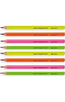Adel Jumbo Üçgen Kurşun Kalem 8 Li Paket 2063140108 Nocolor-8676b316
