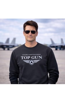 Top Gun Baskılı Sweat Sıyah Siyah Top Gun Baskılı Sweat Sıyah Siyah