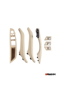 Bmw 5 Serisi F10 2010-2016 Kapı Kolu Kaplaması + Cam Açma Düğmesi Seti - Bej