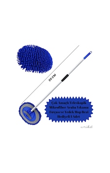 Çok Amaçlı Teleskopik Mikrofiber Araba Yıkama Fırçası Yedek Mop Bezli 1 Adet Saplı Ve Ele Geçirmeli Kullanım Mavi Çok Amaçlı Teleskopik Mikrofiber Araba Yıkama Fırçası Yedek Mop Bezli 1 Adet Saplı Ve Ele Geçirmeli Kullanım Mavi