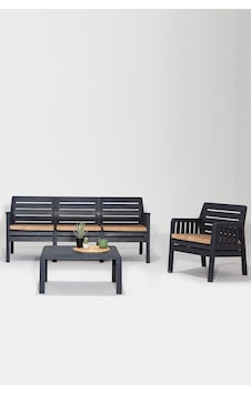 Lara / 3 1 S Bahçe Takımı Balkon - Bahçe - Teras Mobilyası / Antrasit Kahverengi Lara / 3 1 S Bahçe Takımı Balkon - Bahçe - Teras Mobilyası / Antrasit Kahverengi