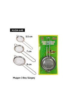 3 Boy Süzgeç Seti Gri