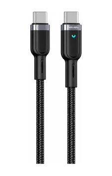 Ven-dens Vd-dcz05 60 W Pd Type-c To Type-c Hızlı Şarj Ve Veri Kablosu, 1 Metre, Naylon Örgü, Siyah