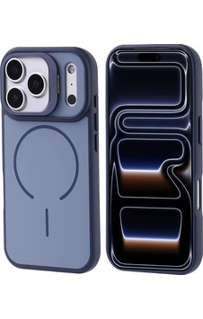 Apple Uyumlu iPhone 17 Pro Kılıf M-safe Şarj Özellikli Kamera Standlı Zore Notron Kapak Lacivert Apple Uyumlu iPhone 17 Pro Kılıf M-safe Şarj Özellikli Kamera Standlı Zore Notron Kapak Lacivert