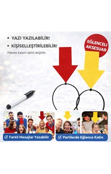 Kişiselleştirilebilir Ok İşaretli Mesaj Tacı 2 Li Set Sarı-kırmızı