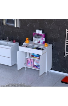 Modilayn Emir 75x88x32,5 Cm 1 Çekmece 2 Kapak 1 Raf 2 Bölme Çok Amaçlı Banyo & Mutfak Dolabı Beyaz Modilayn Emir 75x88x32,5 Cm 1 Çekmece 2 Kapak 1 Raf 2 Bölme Çok Amaçlı Banyo & Mutfak Dolabı Beyaz