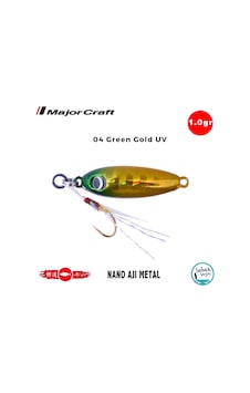 Major Craft Nano Aji Metal 1.0gr 12mm 04 Green Gold Uv