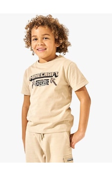 Miniko Kids Erkek Çocuk Sıfır Yaka Mınecraft Modelli Pamuk Tişört Bej Miniko Kids Erkek Çocuk Sıfır Yaka Mınecraft Modelli Pamuk Tişört Bej