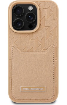 Apple Uyumlu iPhone 16 Pro Kılıf Karl Lagerfeld Lisanslı Kl Desenli Kartlıklı Monogram Kahverengi Apple Uyumlu iPhone 16 Pro Kılıf Karl Lagerfeld Lisanslı Kl Desenli Kartlıklı Monogram Kahverengi