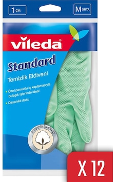 Vileda Standart Eldiven No 8 Orta Boy 12'li Paket Vileda Standart Eldiven No 8 Orta Boy 12'li Paket