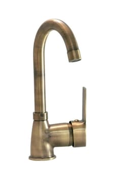 Bronz Mix Kuğu Kısa Mutfak - Banyo - Evye Bataryası Seti Sıcak Soğuk Girişli beyaz