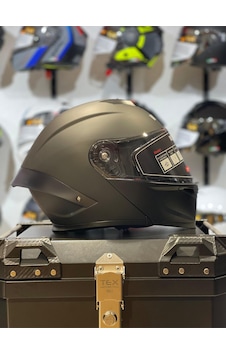 Ws-202 Güneş Vizörlü Çene Açılır Kask Siyah/kırmızı, Siyah