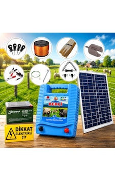 Bekçi 9.4j 30000m2 Güneş Enerjili - Sensörlü Elektrikli Çit Sistemi Ahşap Kazık Dahil Bekçi 9.4j 30000m2 Güneş Enerjili - Sensörlü Elektrikli Çit Sistemi Ahşap Kazık Dahil