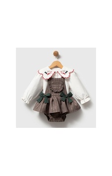 Ministok Dolce Kız Bebek Gömlekli Romper Kız Bebek Tulum Gömlek 2 Li Takım Gri Ministok Dolce Kız Bebek Gömlekli Romper Kız Bebek Tulum Gömlek 2 Li Takım Gri