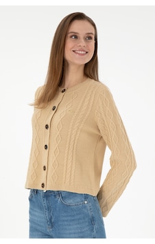 U.s. Polo Assn. Kadın Kum Hırka Triko 50297097-vr085 Kum U.s. Polo Assn. Kadın Kum Hırka Triko 50297097-vr085 Kum
