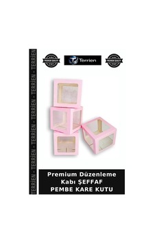 Premium Düzenleme Kabı Şeffaf Pembe Kare Kutu Çok Renkli Premium Düzenleme Kabı Şeffaf Pembe Kare Kutu Çok Renkli
