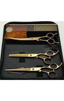 Profesyonel Köpek Pet Kuaför Makas Seti 18 CM Gold Profesyonel Köpek Pet Kuaför Makas Seti 18 CM Gold