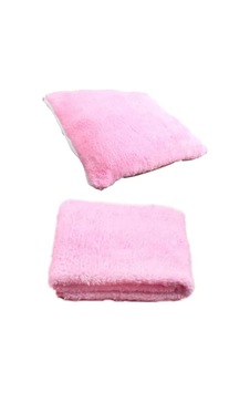 Pembe 2'li Set Kedi Yatak Ve Minder Acı Kahve