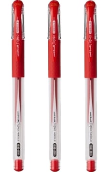 Uniball Signo Needle 0.38 İğne Uçlu Jel Kalem Kırmızı Üç Adet