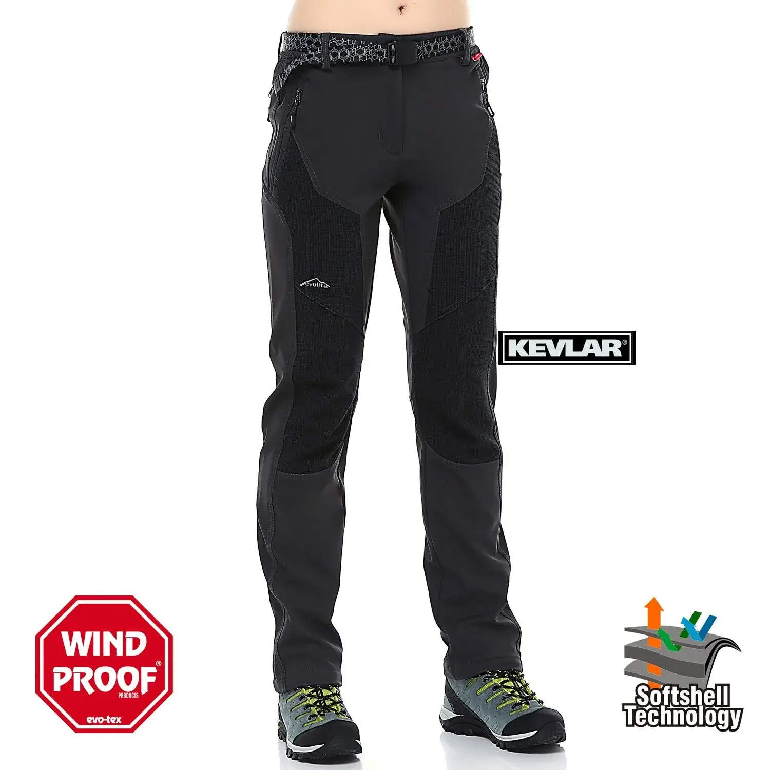 Evolite Helinox Bayan Softshell Pantolon Siyah Evolite Helinox Bayan Softshell Pantolon Siyah
