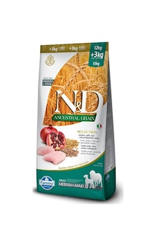 N&D Tavuklu Düşük Tahıllı Orta ve Büyük Irk Yetişkin Köpek Maması 12 + 3 KG