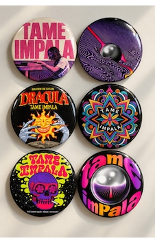 Tame Impala Temalı 6 Lı 58 Mm Rozet Seti Psychedelic Rock Rozetleri Çok Renkli Tame Impala Temalı 6 Lı 58 Mm Rozet Seti Psychedelic Rock Rozetleri Çok Renkli