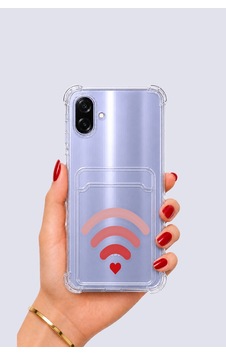 Samsung Galaxy  Uyumlu,  A07 Kartlıklı Aşk Sinyali Desenli Kılıf Mavi