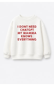 Monila Unisex Çocuk Slogan Baskılı 3 İplik Kumaş Pamuklu Sweatshirt Ekru
