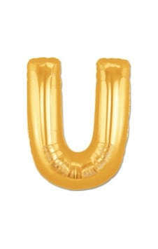 U Harf Folyo Balon Altın Renk 40 İnç Açık Mavi - Gold U Harf Folyo Balon Altın Renk 40 İnç Açık Mavi - Gold