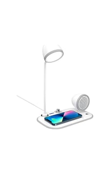 Wireless Kablosuz Şarj Standı 3in1 Apple Uyumlu iPhone - Android Bluetooth Hoparlör Masa Lambası Wireless Kablosuz Şarj Standı 3in1 Apple Uyumlu iPhone - Android Bluetooth Hoparlör Masa Lambası