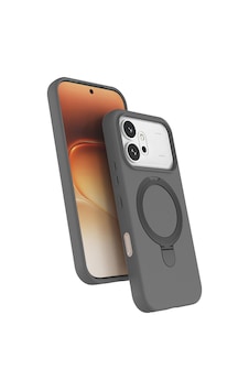 Honor 600 5g Kılıf M-safe Şarj Özellikli Standlı Zore Samara Kapak - Titanyum-gri