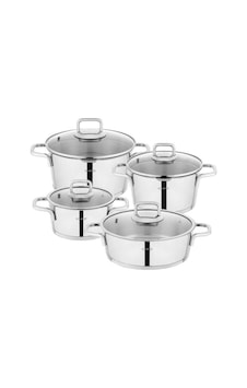 Schafer New Stahl Çelik Tencere Seti 8 Parça-inox Schafer New Stahl Çelik Tencere Seti 8 Parça-inox