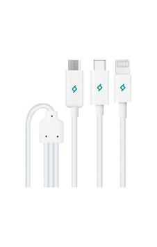 Trio Şarj Kablosu Type-c-lightning-micro Usb - Beyaz 2dk7521 Trio Şarj Kablosu Type-c-lightning-micro Usb - Beyaz 2dk7521