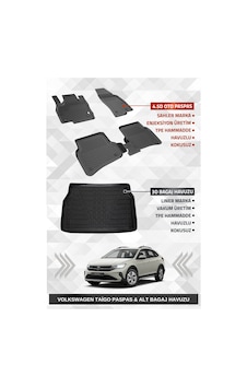 Sahler Volkswagen Taigo 2021+ Uyumlu 4.5d Premium Havuzlu Paspas Ve Liner Marka 3d Alt Bagaj Havuzu