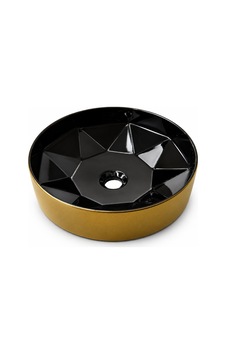 Seramik Çanak Lavabo 42 Cm Siyah Gold Seramik Çanak Lavabo 42 Cm Siyah Gold