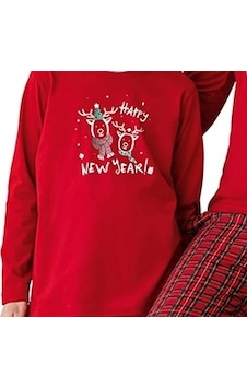 Arnetta Ar3514c Anne Kız New Year Kışlık İkili Pijama Takım Kız Çocuk Kırmızı