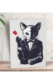 Bk Gift Godfather Cat Tasarımlı Dekoratif Mini Kanvas Tablo 15x20 Bk Gift Godfather Cat Tasarımlı Dekoratif Mini Kanvas Tablo 15x20