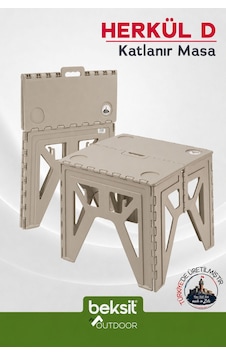 Outdoor Herkül D Katlanır Masa Bej Bej Outdoor Herkül D Katlanır Masa Bej Bej