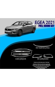 Fiat Egea 2021 Krom Set Cam Çerç.-ön Tampon Çıt.-sis Çerçevesi