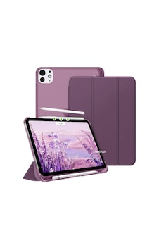 Apple iPad Uyumlu Pro 11inç M4/m5 İle Uyumlu Kılıf Cover Kalem Bölmeli Pc Case 2024/2025 Mor Sku: Zeusb0dy6wghfp Arka Kapak