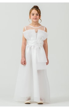 Mnk Baby & Kids Kız Çocuk Organze Tül Çiçek Ve Fiyonk Detaylı Gipe Sırtlı Prenses Abiye Elbise M00800 Beyaz Mnk Baby & Kids Kız Çocuk Organze Tül Çiçek Ve Fiyonk Detaylı Gipe Sırtlı Prenses Abiye Elbise M00800 Beyaz