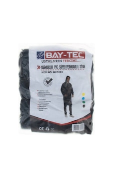 Bay-tec Yağmurluk Süper Pvc Fermuarlı Siyah Mk-5133