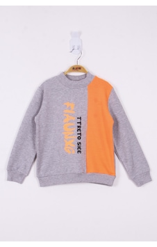 Toontoy Kids Toontoy Erkek Çocuk Garnili Sweatshirt Gri Melanj