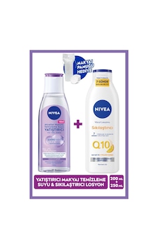 Yatıştırıcı Micellar Makyaj Temizleme Suyu 200ml Ve Q10 Sıkılaştırıcı Losyon 250ml, Pamuk Hediye Yatıştırıcı Micellar Makyaj Temizleme Suyu 200ml Ve Q10 Sıkılaştırıcı Losyon 250ml, Pamuk Hediye