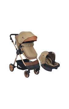 Elegant Gold Travel Sistem Bebek Arabası Bb 370 Kahve - Pusetli Çift Yönlü Bebek Arabası