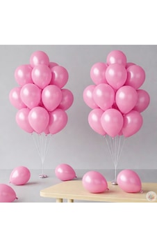 Metalik Pembe Balon 20 Adet 11" 28cm Parti Ve Doğum Günü Balonu Pembe
