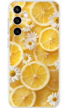 Samsung Galaxy S23 Fe Uyumlu Limon Dilimleri Ve Papatya Desenli Baskılı Silikon Kılıf Renkli Samsung Galaxy S23 Fe Uyumlu Limon Dilimleri Ve Papatya Desenli Baskılı Silikon Kılıf Renkli